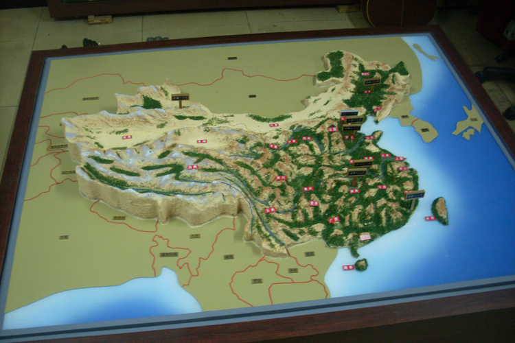地形沙盘-中国地形图.